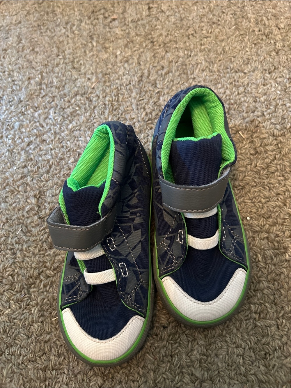 See Kai Run Navy and Lime Green Kids Sneakers